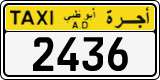 License plate of the UAE, Abu Dhabi, Taxi