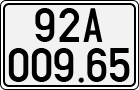 License plate of Vietnam, Cars