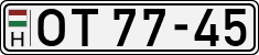 license plates of Hungary, Oldtimers (1990)