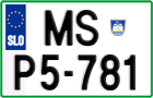 License plate of Slovenia, Cars