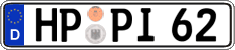 German license plate, Regular plates