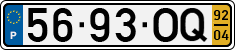 License plate of Portugal, Regular plates