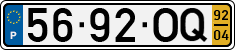 License plate of Portugal, Regular plates