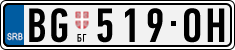 License plate of Serbia, Cars