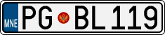 License plate of Montenegro, Cars