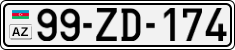 License plate of Azerbaijan, Cars