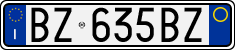 License plate of Italy, Cars (1994 year series)