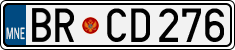 License plate of Montenegro, Cars