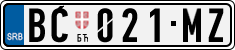 License plate of Serbia, Cars