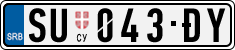 License plate of Serbia, Cars
