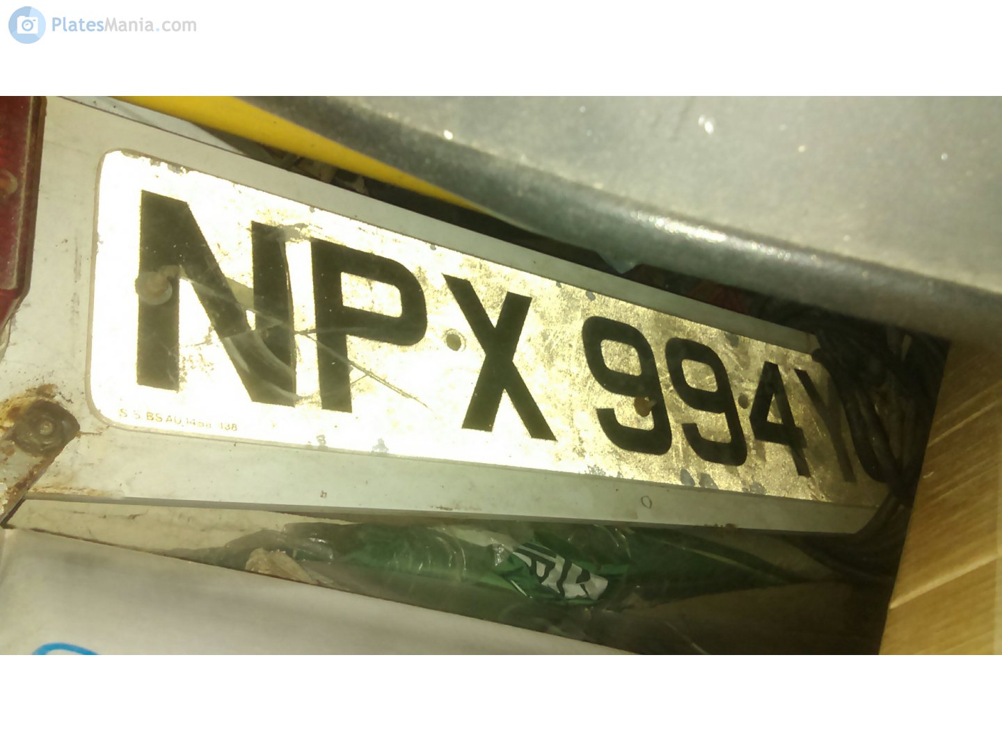 NPX994Y, License plate without vehicle 