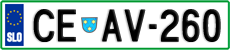 License plate of Slovenia, Cars