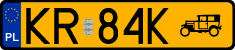 License plates of Poland, Oldtimers