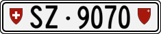 License plate of Switzerland, Cars