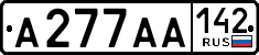License plate Russia, Cars
