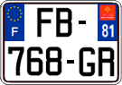 French license plate, SIV (ordinary)