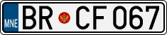 License plate of Montenegro, Cars