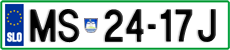 License plate of Slovenia, Cars