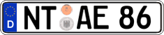 German license plate, Regular plates