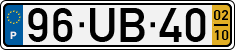 License plate of Portugal, Regular plates