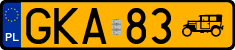 License plates of Poland, Oldtimers