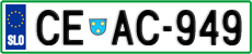 License plate of Slovenia, Cars