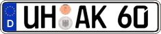 German license plate, Regular plates