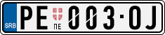License plate of Serbia, Cars