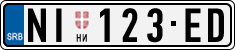 License plate of Serbia, Cars