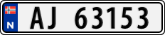 License plate of Norway, Cars