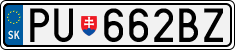 License plate of Slovakia, Cars