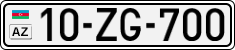 License plate of Azerbaijan, Cars