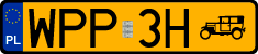 License plates of Poland, Oldtimers