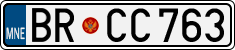 License plate of Montenegro, Cars