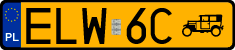 License plates of Poland, Oldtimers