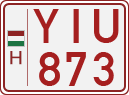 license plates of Hungary, Slow vehicles (red) (1990)