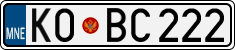 License plate of Montenegro, Cars