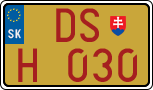 License plate of Slovakia, Oldtimers
