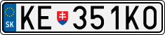 License plate of Slovakia, Cars