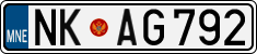 License plate of Montenegro, Cars