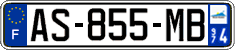 French license plate, SIV (ordinary)