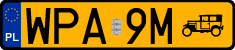License plates of Poland, Oldtimers