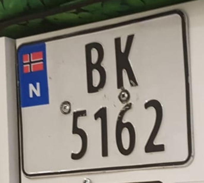 BK 5162, License plate without vehicle 
