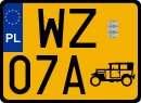 License plates of Poland, Oldtimers