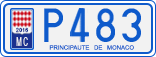 License plate of Monaco, Cars