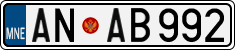 License plate of Montenegro, Cars