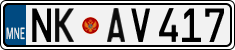 License plate of Montenegro, Cars