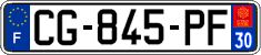 French license plate, SIV (ordinary)