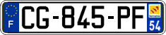 French license plate, SIV (ordinary)