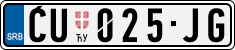 License plate of Serbia, Cars